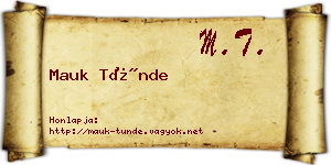 Mauk Tünde névjegykártya